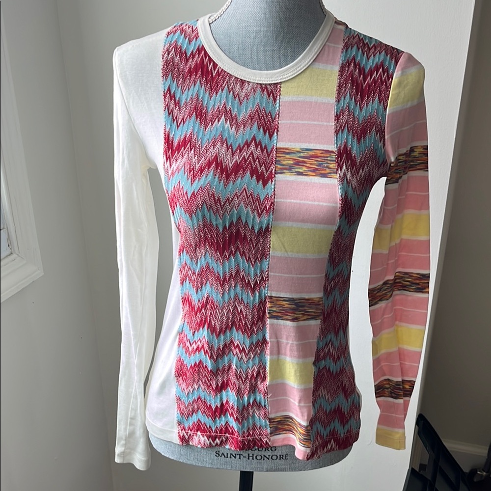 Missoni Collection Long Sleeve Patchwork Top Size… - image 1
